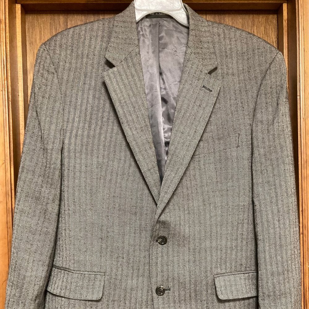 Ralph Lauren herringbone blazer grey, size 42R NEW (100% wool) coat jacket